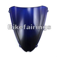 For Kawasaki ZX6R 636 2005 2006 2007 2008 ZX10R ZX-10R 2006 2007 Plastic Black Clear Blue Double Bubble Style Windshield 2024 - buy cheap