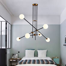 Modern Hanging Lamp Light Led Dinning Bed Room Bedroom Foyer Round Glass Ball Black Gold Nordic Simple Modern Pendant Light Lamp 2024 - buy cheap