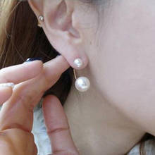 1 Pair Women Stud Earrings Girl's Sweet Lovely Double Faux Pearl Rhinestones Ear Stud Earrings Jewelry Woman's accesories 2024 - buy cheap