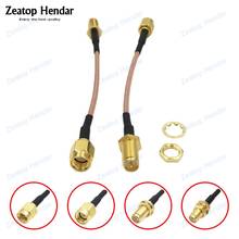 1Pcs SMA / RP-SMA to SMA / RP-SMA Male or Female Jack RF Coaxial Bulkhead Crimp Connector RG316 Coax Cable Jumper Pigtail Wire 2024 - buy cheap
