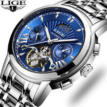 2020 LIGE Luxury Automatic Mechanical Mens Watches Classic Business Watch Men Tourbillon Waterproof Wristwatch Relogio Masculino 2022 - buy cheap