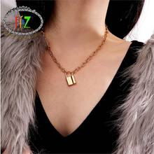 F.J4Z new arrival fashion punk metal style link chain lock pendant necklace hip hop rocker night club necklace 2024 - buy cheap