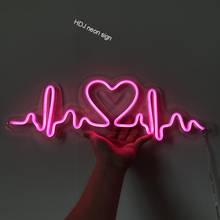 Heartbeat Logo Custom LED Neon Sign Wall Decor For Bedroom Home Department Birthday Wedding Party Decorative Neon Light 2024 - buy cheap