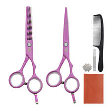 5.5" pink japanese hairdressing scissors hot hair stylist shears professional barber scissors hair thinning scissors pinking kit 2024 - buy cheap