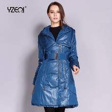 Yzeqi moda longa jaqueta feminina 90% branco 2020 pato para baixo parka novo inverno casual preto para baixo casaco feminino grosso quente outerwear 2024 - compre barato