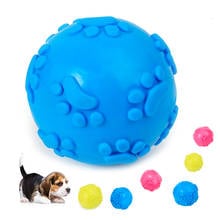 Rubber Voice Hollow Footprint Pet Ball Interactive Dog Toy Dog Play Ball Training Sport Funny Sounds Puppy Chew Toys  Pet Toys 2024 - buy cheap