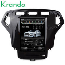 Автомобильный радиоприемник с вертикальным экраном Krando, Android 8,1, 10,4 дюйма, Тесла, система gps-навигации для мультимедийной системы ford mondeo 2007-2012, Wi-Fi 2024 - купить недорого