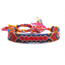 Boho Multicolored Embroidery String Woven Friendship Bracelet Women Red Blue Pink White Handcrafted Aztec Wayuu Jewelry Present 2024 - buy cheap