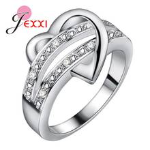 Trendy 925 Sterling Silver Hollow Heart Cubic Zirconia Finger Rings Full Sizes Women Romantic Birthday Party Jewelry Gifts 2024 - buy cheap