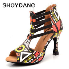 New African Style Latin Dance Shoes Ladies Soft Bottom High-Heeled Ballroom Dance Shoes Fashion Banquet Dance Shoes  With 9CM 2024 - buy cheap