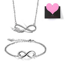 BONISKISS Stainless Steel Infinity Pendant Necklace Bracelet Set For Mom Fashion Jewelry Mother's Day Gifts with Elegant Card 2024 - buy cheap