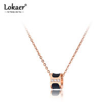 Lokaer Trendy Black Shell Choker Necklaces For Women Girl Rose Gold Titanium Stainless Steel Female Chain Pendant Jewelry N19129 2024 - buy cheap