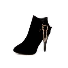 Botas talla grande 9 10 11 19, zapatos de mujer, botines de mujer, botas de mujer, cónicas con embellecedor de metal 2024 - compra barato