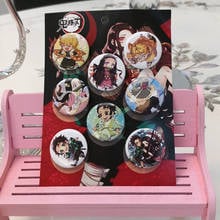 8 PCS/LOT Japanese Anime Demon Slayer Kimetsu no Yaiba Tanjirou Inosuke Cosplay Bedge Backpacks Bags Pins Button Brooch toy gift 2024 - buy cheap