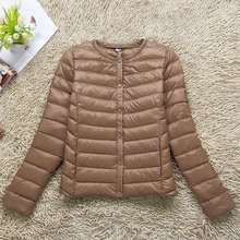new style winter round collar jacket women fashion hatless slim thin ultra light duck down coat short clothes female outerwear 2024 - buy cheap