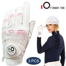 Women Ladies Golf Gloves Right Hand Left Rh Lh With Ball Marker PU Leather Durable Fit S M L XL 6Pcs Golfer Glove Drop Shipping 2024 - buy cheap