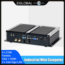 Eglobal-ordenador con sistema Barebone Windows Linux, Mini PC Industrial sin ventilador, 7x24 horas de trabajo, 4 USB 2,0, 4 USB 3,0, WIFI, 2 Lan 2024 - compra barato