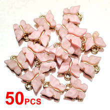 Flatfoosie 50Pcs/set Fashion Acrylic Butterfly Jewelry Accessories Gold Color Charm Jewelry for Making DIY Earrings Necklaces 2024 - buy cheap