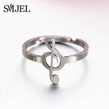 Retro Musical Rings For Women Fashion Jewelry Vintage Opening Adjustable Tail Ring Music Note Party Rings Wholesale 2024 - buy cheap