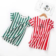 2020 Girl Summer Casual Stripe Clothes Kids Children One Piece Dress Two Colors 2024 - buy cheap