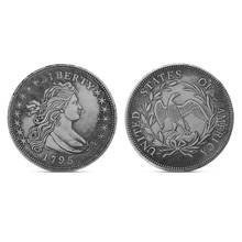 Cópia liberty méxico emblema comemorativo de dupla face, gravado, lembrança, coleção de moeda, presente de ano novo, 1795 2024 - compre barato