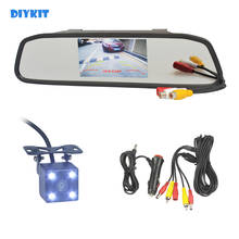DIYKIT 4.3 inch Car Rear View Mirror Monitor LED Night Vision Rear View Car Camera Auto HD Parking Monitors System 2024 - buy cheap