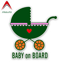 Aliauto-señal de pegatina de advertencia para coche, decoración de bebé a bordo, gráfico de coche de bebé de dibujos animados, impermeable, protector solar de PVC,14cm * 15cm 2024 - compra barato