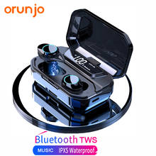 Orunjo G02 TWS 5,0 Bluetooth гарнитура стерео наушники беспроводные наушники IPX7 водонепроницаемые наушники 3300 мАч светодиодный внешний Смарт-аккумулятор 2024 - купить недорого