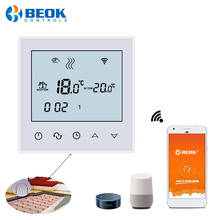 Beok-termostato inteligente para aquecimento de piso elétrico, wi-fi, com função programável, termorregulador, google home e alexa 2024 - compre barato