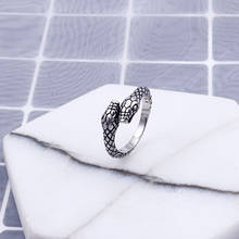 HaoYi Vintage Snake Ring For Men Punk Rock Stainless Steel Silver Color Gold Animal Jewelry Wholesale 2024 - buy cheap