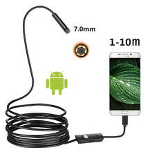 Câmera de endoscopia para smartphone android, boroscópio com cabo usb macio de 7mm, à prova d'água, ip67, 1m, 2m, 3.5m, câmera de inspeção pequena para smartphone e pc 2024 - compre barato