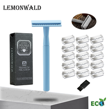 Lemonwald Blue Metal Double-Edged Razor With 5 Blades, Safe Shaving For Men And Women, The Best Gift For Lovers 2024 - buy cheap