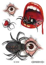 Morixi-tatuaje corporal para fiesta de Halloween, pegatinas impermeables de transferencia de agua con patrón de araña para niños, RA079 2024 - compra barato