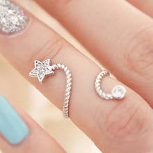 New fashion Adjustable ring with rhinestone starfish and five-pointed star For Women girl Accessories  jewelry wholesale 2024 - buy cheap