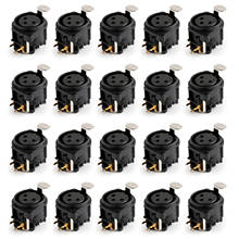 Artudatech 20Pcs 3Pole Lock XLR Female Chassis Socket PCB Panel Connector For Mic Guitar 2024 - buy cheap