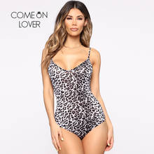 Comeonlover Leopard Print Body Suit Spagetti Strap Bodysuit Women Bodycon Sexy Clubwear Body Plus Size 5XL Damen Jumpsuit R80836 2024 - buy cheap