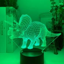 Luminária decorativa de dinossauro triceratops para crianças, luz noturna para o quarto, para presente de aniversário 2024 - compre barato