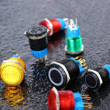 16/19/22mm metal push button switch power button LED light Waterproof Flat circular button 3v 12v 24v 110v 220v car control 2024 - buy cheap