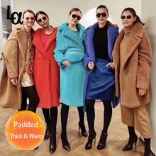 Luck A Winter Faux Fur Woman Warm Long Coat Vintage Long Sleeve Female Thick Teddy Bear Coat Casual Loose Oversize Outwears 2024 - buy cheap