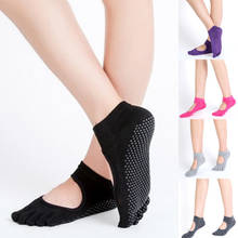 Colorful Women Yoga Socks Quick-Dry Anti Slip Silicone Gym Pilates Ballet Socks Fitness Sport Socks Cotton Breathable Elasticity 2024 - buy cheap