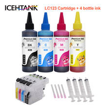 ICEHTANK LC123 XL Ink Cartridges + 400ml Printer Ink Kit For Brother LC 121 123 125 127 129 DCP-J4110DW J132W J152W J552DW J172W 2024 - buy cheap