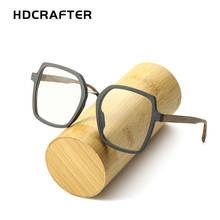 HDCRAFTER Oversized Wood Glasses Frame Myopia Optical Prescription Eyeglasses Frames with Clear Lens Reading Glasses Frames 2024 - buy cheap
