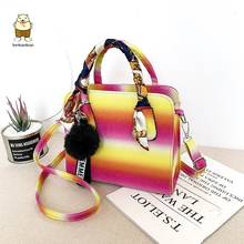 Beibaobao bolsa feminina fashion, bolsa de mão brilhante cor de mão 2021, bolsa de ombro de couro, bolsa de viagem feminina 2024 - compre barato