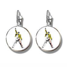 Glass Cabochon Freddie Mercury French Hook Earrings Cute Jewelry For Women Girls Silver Plated Earring For Gift 2024 - buy cheap