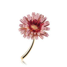 Enamel Pink Daisy Trendy Brooch Flower Pin For Women and Mom Gift Simple Accessories 2019 2024 - buy cheap