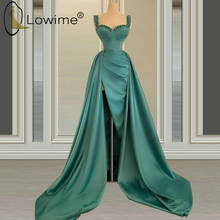 Длинное вечернее платье-русалка, зеленое атласное платье с разрезом, 2021 2024 - купить недорого