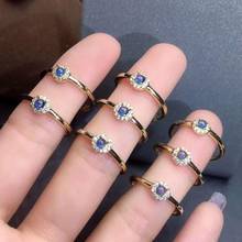 Anillo de zafiro azul, joyería fina hecha a mano de Plata de Ley 925 Natural y Real, anillos para dedos 2024 - compra barato