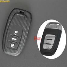 15pcs jingyuqin Smart Remote Car Key Silicone + Carbon Fiber Case Cover For Audi A4l A3 A4 A5 A6 A8 Quattro Q5 Q7 3 Buttons 2024 - buy cheap