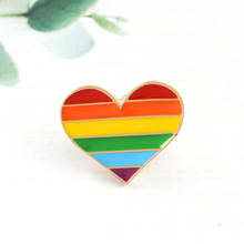 Rainbow Love Enamel Brooch Gay Pride Rainbow Heart Badge Pins Men's and Women's Jackets Lapel Brooch Kids and Neutral Gifts 2024 - buy cheap