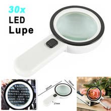 30X Magnifier 12 LED lights Magnifying Glass Handheld Illuminated Loupe Glasses for Reading Newspapers Magazines Jewelry 2024 - buy cheap